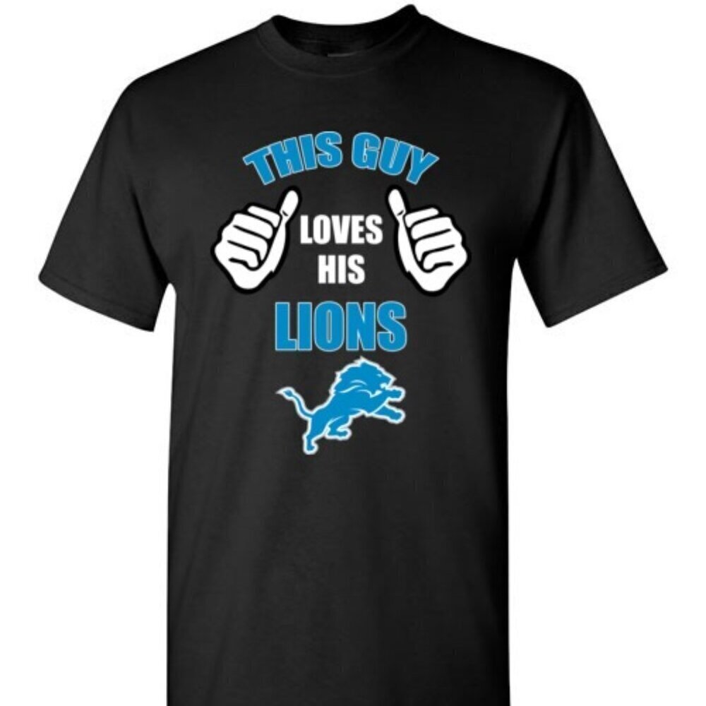 This Guy Loves His Detroit Lions Funny NFL Football Fan Pride Graphic T-Shirt